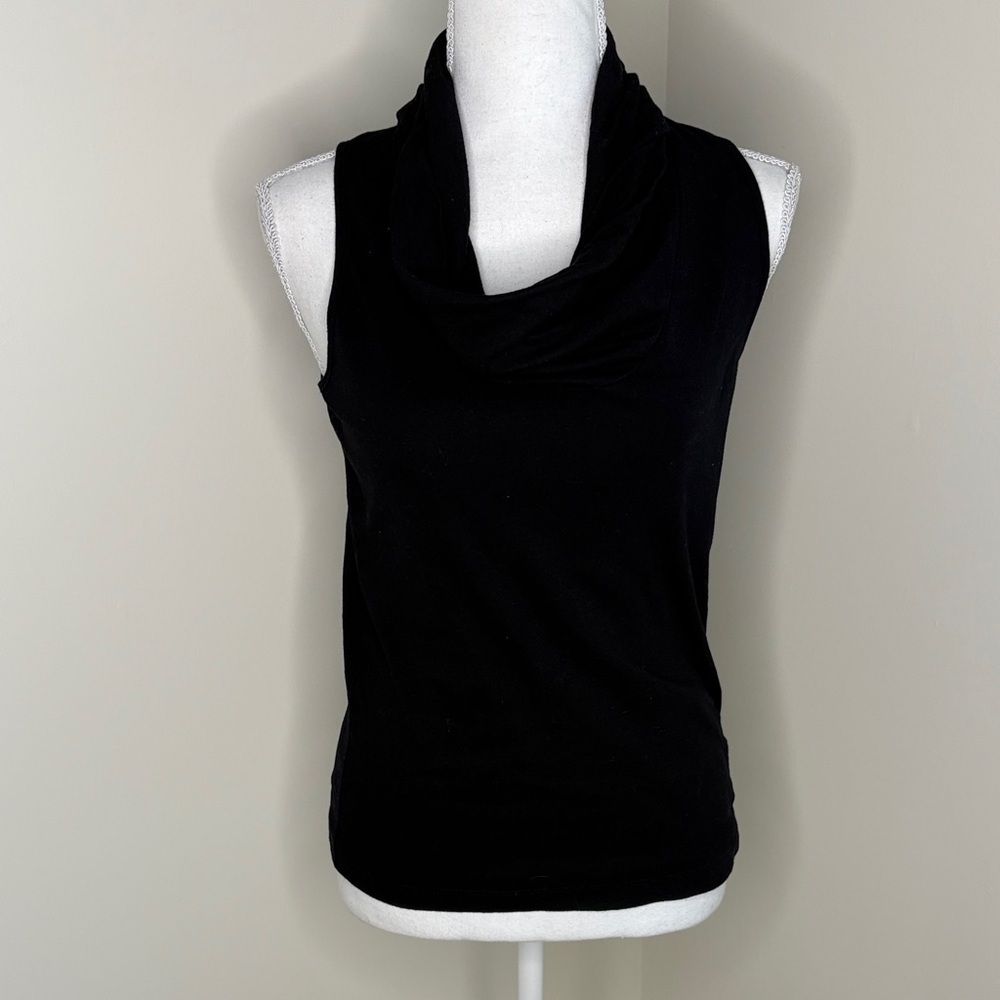 Three Dots Brand Black Sleeveless Cowl Neck Top. Medium
